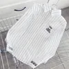 Letter Embroidered Striped Shirts Cardigan For Women Designer Fashion Tshirt Tops Long Sleeve Thin Sunscreen Shirt Blouse