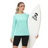 여자 T 셔츠 UPF 50 여름 빠른 마른 티셔츠 선 블록 UV 보호 긴 슬리브 수영 풀오버 탑