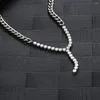 Chains Stainless Steel Fashion Hip Hop Iced Out Y Necklace Street Dance Delicate Men Women Gift For Him