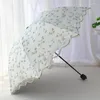 Umbrellas Double Layer Lace Women's Umbrella Luxury Embroidery UV Sun Protection Parasol Cute Princess Sunny For Girls