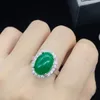 Jóias Anéis de casamento Meninas moda gelo verde jade Esmeralda zircão diamante anel de abertura de ouro branco feminino jóias de festa mãe presente de aniversário ajustável