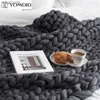 Blankets 19 Colors Large Soft Hand Chunky Knitted Plaids blanket for Winter Bed Sofa Plane Thick Yarn Knitting Throw Sofa Cover Blanket T230710