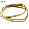 Armring 7PC est Design Rostfritt Stål Smycken Guld Färg 68mm Mode Manschett Armband Partihandel Fyrkantigt Armband För Flickor Kvinnor Present 230710