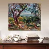 Pinturas a óleo pintadas à mão de arte em tela de Pierre Auguste Renoir Cagnes Paisagem Jardim Arte da paisagem para decoração de restaurante