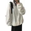 Women's Hoodies Women Double Added Velvet Fleece Sweatshirts Warm Winter Student Korean Long Sleeve Loose Pullover Furry Plush Coats WDC9415