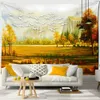 Tapeçarias pôr do sol maple floresta tapeçaria amarelo árvore folha parede pendurado óleo arte fundo quarto sala de estar decorações