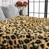 Couvertures Couverture d'impression léopard de luxe douce et confortable Accueil Feuille de couvre-lit Couverture chaude d'hiver Couverture de canapé en fourrure pour la décoration intérieure T230710
