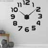 Wall Clocks Large 3D wall clock mirror sticker DIY digital silent wall clock self-adhesive art watch living room office home decoration Z230711