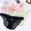 Womens Panties S-XXL Women Sexy Lace Underpants Low-waist Fruit Embroidery Perspective Briefs Female Underwear Lingerie