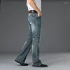 Jeans för män Högkvalitativa lösa breda ben och hög midja utsvängda jeansbyxor Four Seasons Casual för män