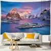 Tapestries Aurora Snow Mountain Landscape Tapestry Wall Hanging Style Mystery Home Wall Decor Background Cloth