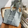 Sac Haute Qualité Denim Fourre-Tout Livre Étudiant Messenger Épaule Bandoulière Ins Casual Tissu Fille