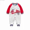 Strampler Baby Baseball Kostüm 0 3 6 9 12 Monate Boston Langarm Fußball Kleinkind Jungen Kostüm Kinder Body Pyjamas Beibei Z230711