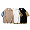 Camisetas masculinas de manga curta hip hop streetwear camisa patchwork preta para 2023 camiseta verão camiseta top camisetas roupas da moda chinesa