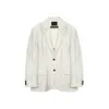 Womens Blazers Suits Summer Linen Wool Silhouette Long Sleeve Suit Loose Umbrella Skirt