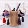 3pcs/set Cartoon Mouse Plush Pendant Gel Pens Black Ink Signature Sc