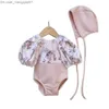 Due pezzi 0-24 mesi costume da bagno per bambini costume da bagno costume da bagno intero per bambini carino floreale con cappello per costume da bagno estivo per bambini Z230711