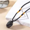 Подвесные ожерелья моды натуральный черный турмалиновый каменное ожерелье Оригинальный образец руды для мужских ювелирных аксессуаров подарок