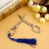 Office Scissors Sewing Tool Vintage Stationery Tassel Pendant Utility Knife Embroidery Threader Thimble Needle Case Kit 230707