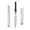 Stylos plume métal argent pointe financière stylo 038mm brillant platine acier école bureau entreprise écriture encre cadeau papeterie 230707