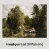Arte impressionista em tela de paisagem The Pond at Fees Pintura de Pierre Auguste Renoir Arte feita à mão para o saguão do hotel