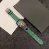 Horlogeband voor Apple iwatch Modeontwerpers Letter P Pure kleur Luxe horlogebanden Vervangende polsbandjes van echt leer 2307101PE