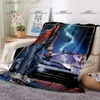 Couvertures Sci-Fi Movie Pattern Blanket Retour vers le futur Warm Flannel Thin Blanket Portable Home Travel Office Lunch Break Blanket T230710