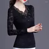 Women's Blouses Women Blouse Women's Mesh Lace Long Sleeve Autumn Winter Coat Plus Size Blusas Ropa De Mujer