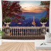 Tapisseries Paysage Tapisserie Rétro Européenne Décorations De Vacances Paysage Naturel Mer Montagne Plage Dortoir Décor À La Maison pour Balcon R230710