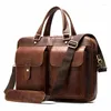 Aktentaschen Männer Echtes Leder Büro Maletas Business Aktentasche Mode Handtasche Laptop Fall Attache Portfolio Tasche Messenger