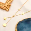 Designer Gold Necklace Stainless Steel Necklace Charm Love Long Chain Travel Party Brand Jewelry Design Gift for Women Designer