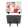 Frames Sublimatie Lege Rotsleien Met Display Stand Rechthoekige Stenen Plaque Warmte Pers Overdracht Pos DIY Geschenken Bruiloft Geboorte