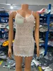 Roupa de banho feminina cobertura para maiô feminino verão sexy praia férias bainha oca crochê senhora mini cobertura vestido de praia 230710