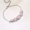 Bracelets porte-bonheur géométrique carré Zircon Bracelet pour femmes fille accessoires mode rose fête mariage bijoux