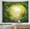 Tapestries Mysterious Fantasy Forest Tapestry Tree Jungle Wall Hanging Tygtyg Stor Tapestry Eestetisk sovsal sovrum heminredning