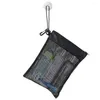 Storage Bags Toiletry Bag Black Mesh Hanging Bath Drawstring Drawer Wash Net Organizer Shower Tote