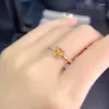 Cluster Rings KJJEAXCMY Fine Jewelry S925 Sterling Silver Inlaid Natural Citrine Girl Noble Ring Support Test Chinese Style Selling