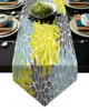 Nappe abstraite fleur jaune coureur moderne pour la fête de mariage gâteau de noël nappe florale décoration de la maison