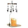 Candle Holders Carousel Metal Spinning Holder Tray Rotating Candlestick Set Stainless Steel Wind Chime