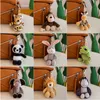 Plush Keychains Cartoon Animal Plush Keychain Stuffed Soft Toys Phone Bag Backpack Car Keys Decoration Pendant Lion Monkey Tiger Panda Dolls Toy 230707