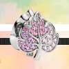 Voor pandora bedels sieraden 925 charm kralen accessoires Armband Rose Goud Zilver Kleur Koets Hart Angel Wings charm set