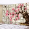 Tapissries Flower Rattan Wall Hanging Tapestry Art Deco Filt Curtain Hanging Home Bedroom Living Room Decoration