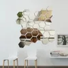 3D Wandpaneel 12 Stuks Hexagon Acryl Spiegel Stickers DIY Art Decor Thuis Woonkamer Gespiegeld Decoratieve Sticker 230707