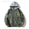 Herrjackor Herr Kvinnor Vårbomberjacka Huva Sukajan Cartoon Broderad Kappa Oversize Army Windbreaker 2023 MA1 Baseballjackor HKD230710