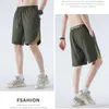 Herren-Shorts, atmungsaktiv, Sommer, lässig, locker, schnell trocknend, Strand, Eisseide, Reißverschluss, coole Jogginghose, Workout, 6XL