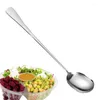 食器セット ロングハンドル サラダフォーク 多用途食器 再利用可能 11 インチ フルーツ前菜 デザートフォーク ステンレススチール ヌードルスプーン