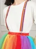 Faldas MisShow mujeres Arco Iris tutú Falda corta 5 capas suave tul Pettiskirt niñas Navidad Halloween Cosplay disfraces malla 230710