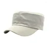 Berretti Cappello militare in cotone per donna Uomo Berretto piatto traspirante Copricapo con visiera universale per protezione solare per adulti all'aperto