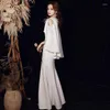 Partykleider Weiß Eleganter formeller Abend lang für Frauen 2023 Sommer Sexy Fairycore Meerjungfrau Bodycon Prom Host Cocktailkleid