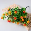 Fiori decorativi Simulati frutti rossi a 7 punte per ricchezza e fortuna Fiore di buon auspicio Decorazione domestica